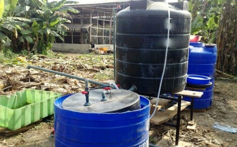 Loji biogas di sebuah rumah persendirian