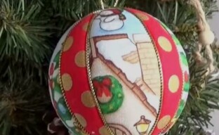 Lindas decorações DIY - decorações para árvores de Natal usando a técnica kimekomi