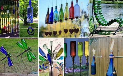 Hva kan lages av glassflasker til interiør hjemme og sommerhus