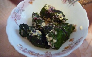 Cabbage rolls in beetroot leaves are not only tasty, but also beautiful