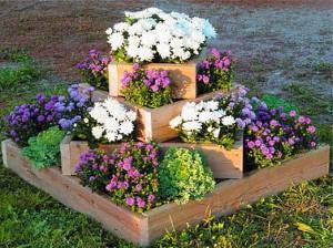 flower bed of boards