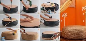 направете мебели от автомобилни гуми