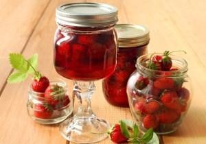 strawberries in a jar photo