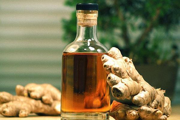 Tincture of ginger root with vodka