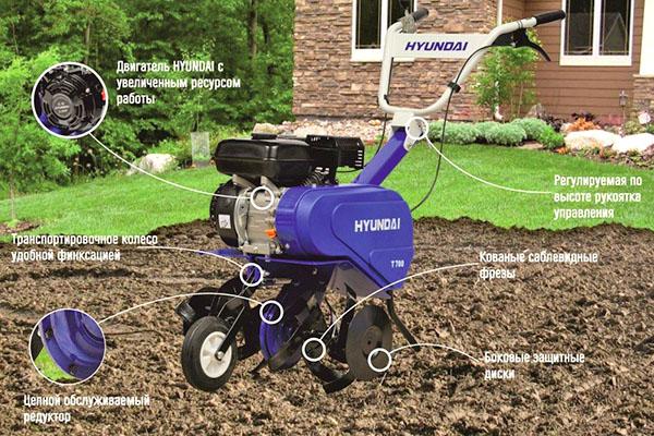 The difference between the Hyundai cultivator from other brands