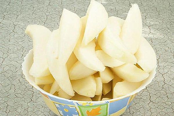 cut the peeled melon into wedges