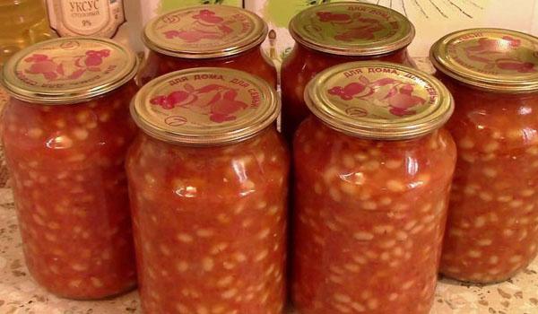 delicious beans in tomato for the winter