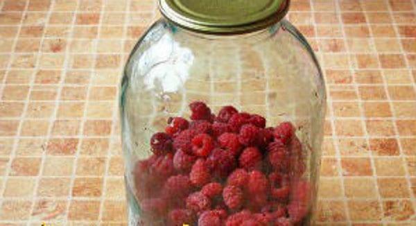 pour raspberries into the bottle