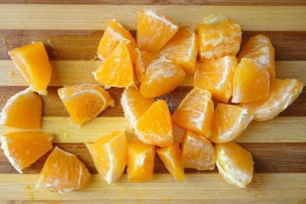 peel and chop citrus fruits