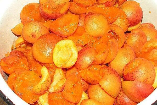 vask aprikoser og skrell frøene