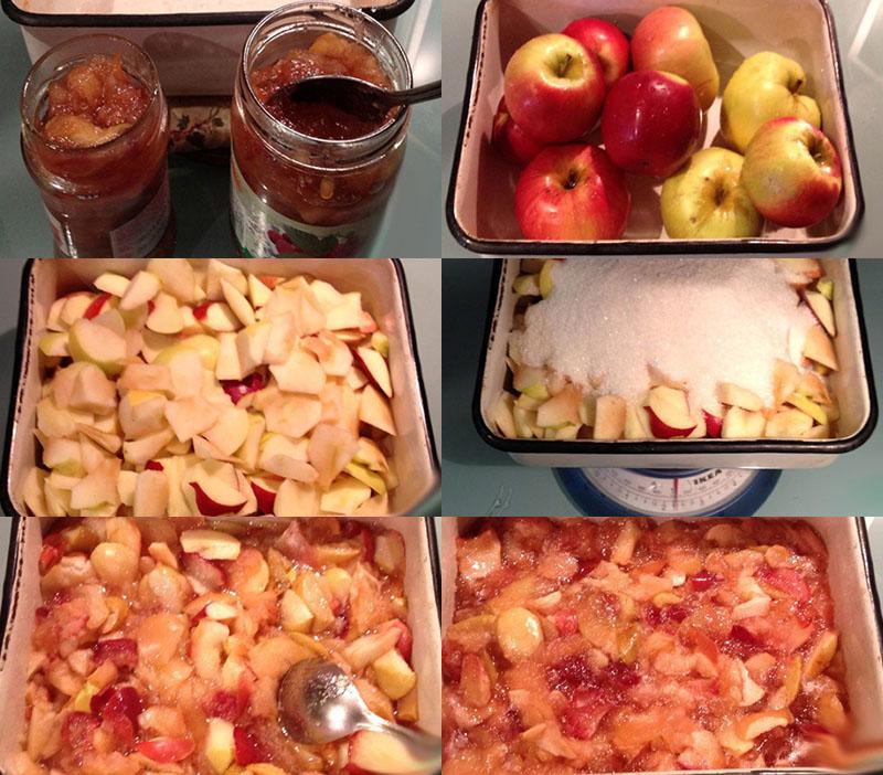 obuolių uogienės paruošimo etapai