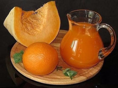 pompoensap en sinaasappel