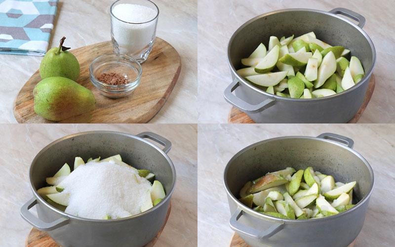 förbered päron för matlagning