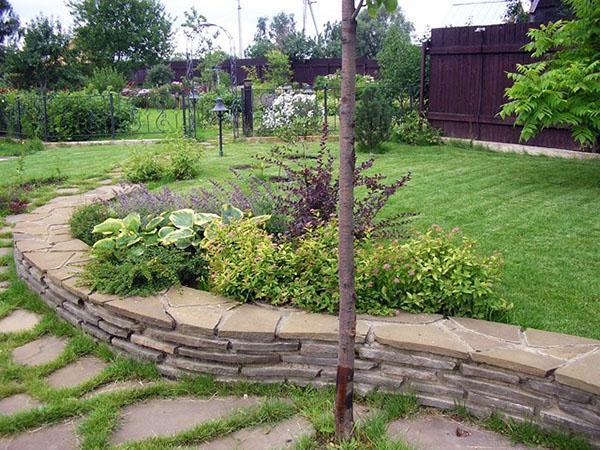 dekorera en trädgård på en sluttning