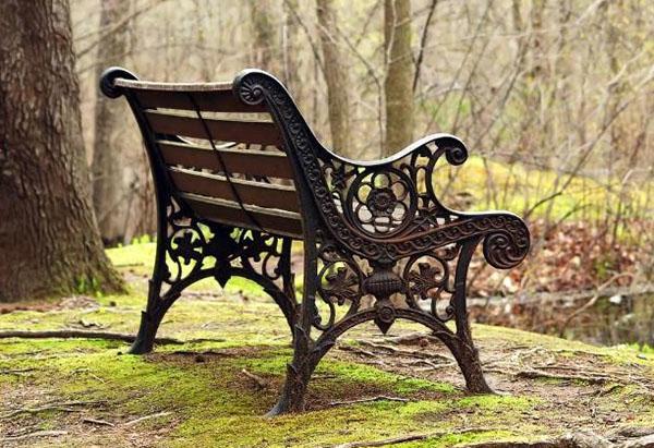 comfortable bench in the recreation area