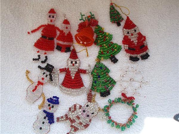 beaded dekoration til juletræ