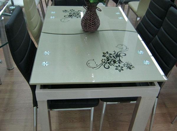 frosted glass table