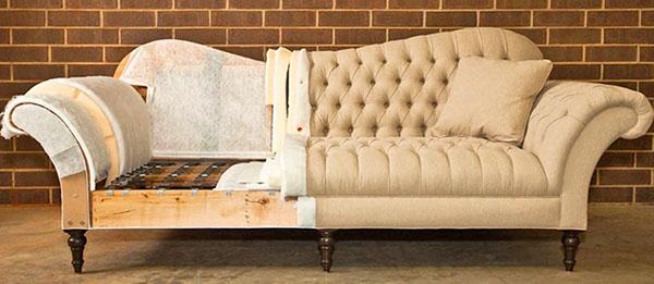 renovação de um sofá antigo