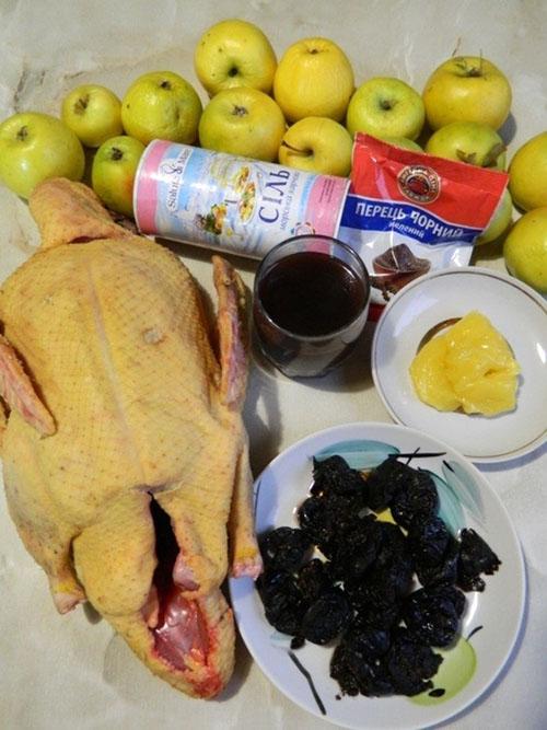 ingredients for roasting duck