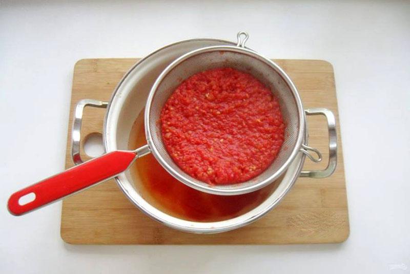 grind the sauce through a sieve