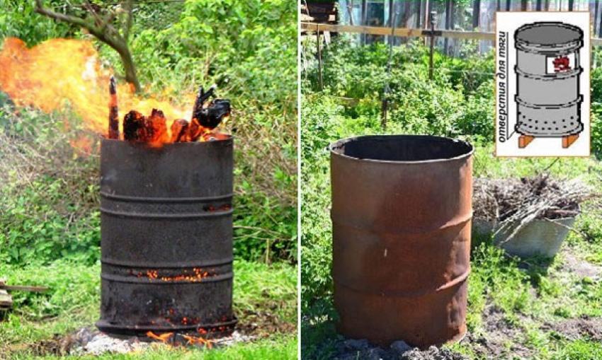 cómo hacer un barril de incineración de residuos